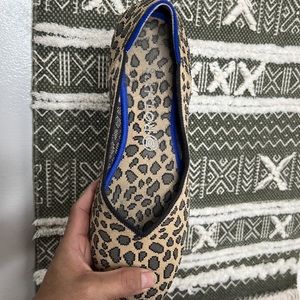 Rothy's Leopard Print Flats Red Stripe RARE & DISCONTINUED, Size10.5